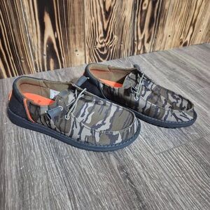 Hey Dude Camouflage Sneakers with Orange Accents